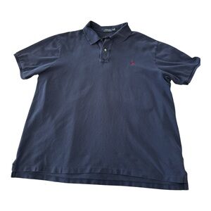 Polo Ralph Lauren 2XLT Navy Polo Shirt Burgundy Pony Logo Tall Fit Classic